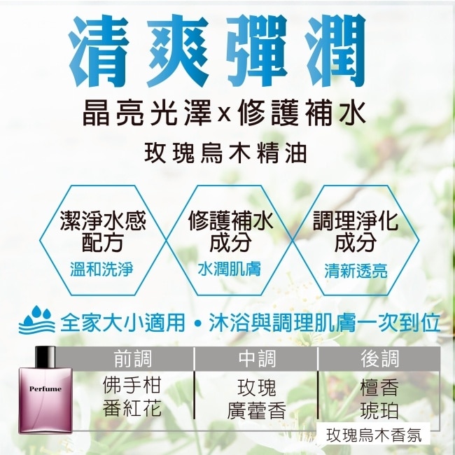 沐職人B5全面修復玫瑰烏木沐浴露500ml