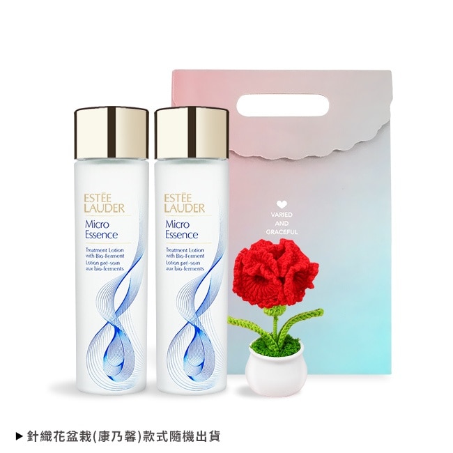 ESTEE LAUDER 雅詩蘭黛 微分子肌底原生露(100ml)-新版X2+手作針織康乃馨-母親節獻禮附禮袋