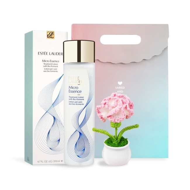 ESTEE LAUDER 雅詩蘭黛 微分子肌底原生露(200ml)-新版+手作針織康乃馨附禮袋-公司貨