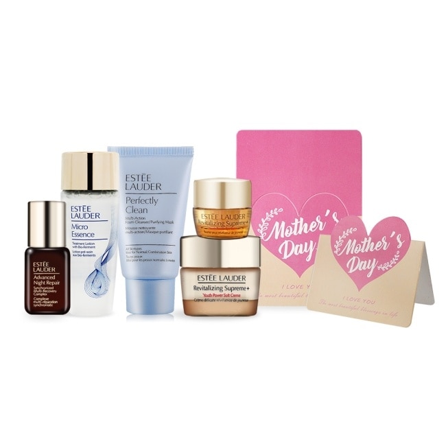ESTEE LAUDER 雅詩蘭黛 年輕煥采旅行組[潔面乳+原生露+特潤+膠原眼霜+膠原霜]附卡片