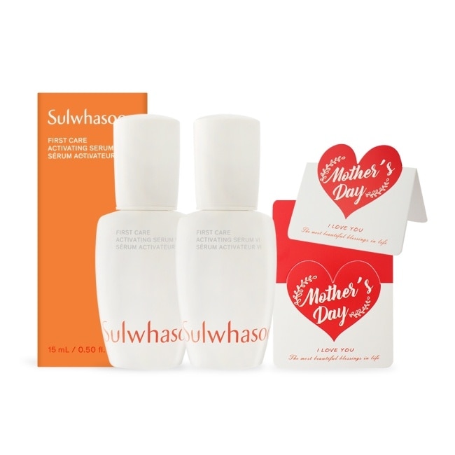 Sulwhasoo 雪花秀 新一代!潤燥養膚精華(15ml)X2-寵愛媽咪組附母親節祝福卡片-國際航空版