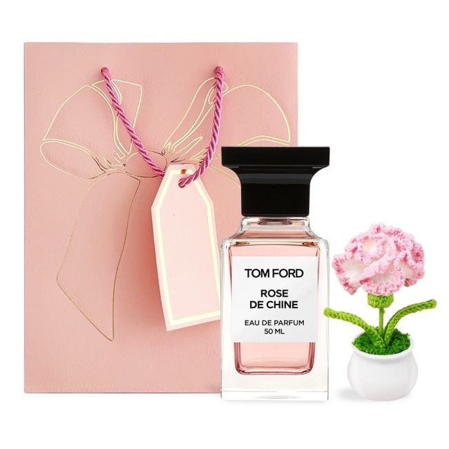 Tom Ford 東方玫瑰香水暖心母親節組[50ml+提袋+康乃馨針織花]-國際航空版