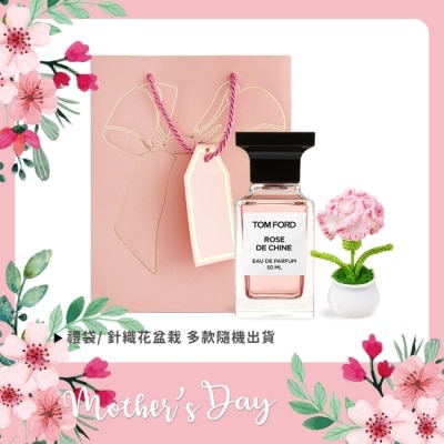 TOMFORD Tom Ford 東方玫瑰香水暖心母親節組[50ml+提袋+康乃馨針織花]-國際航空版