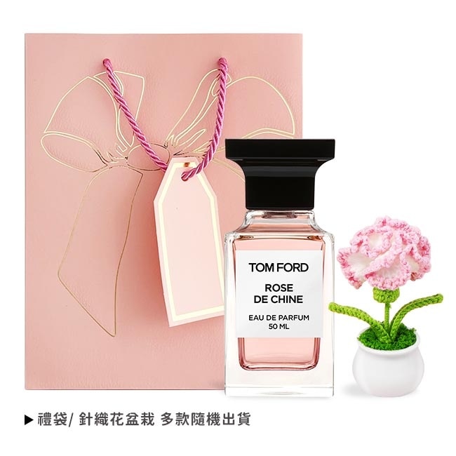 Tom Ford 東方玫瑰香水暖心母親節組[50ml+提袋+康乃馨針織花]-國際航空版