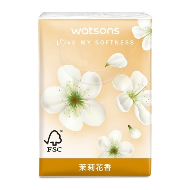 屈臣氏迷你紙手帕3層10抽10包(茉莉花香)