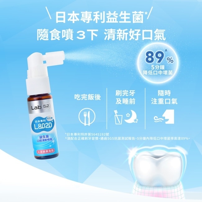 Lab52 齒妍堂 L8020益生菌 口腔清新噴霧 沁涼蘋果烏龍 20ml