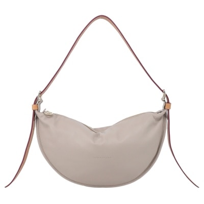 LONGCHAMP LONGCHAMP SMOOTHIE系列梅蒂斯羊皮半月斜背包(中/泥褐)10312-HGP-266