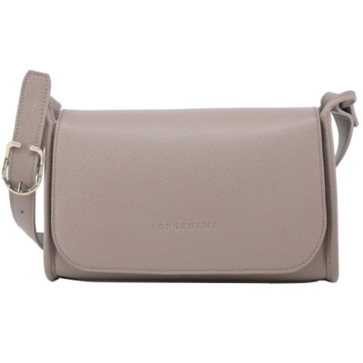 LONGCHAMP LONGCHAMP LE FOULONNE系列牛皮梯形翻蓋斜背包(中/斑鳩灰)10297-021-P55