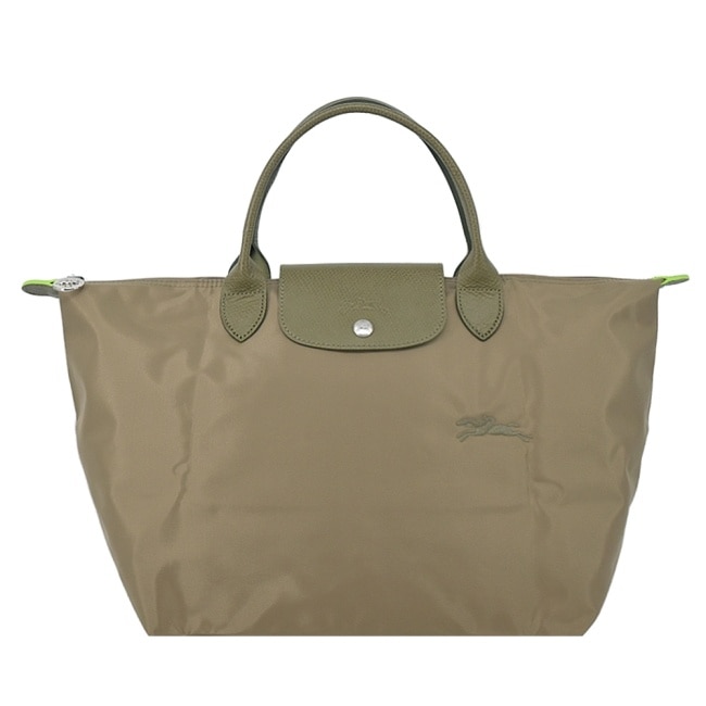 LONGCHAMP LE PLIAGE GREEN系列刺繡手提水餃包(中/朝鮮薊綠)1623-919-M04