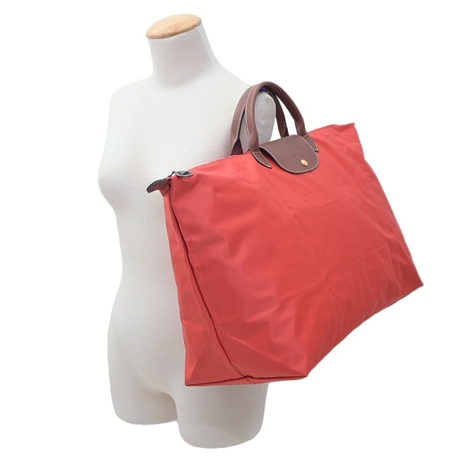 LONGCHAMP LE PLIAGE系列摺疊旅行袋(中/番茄紅)1625-089-P94