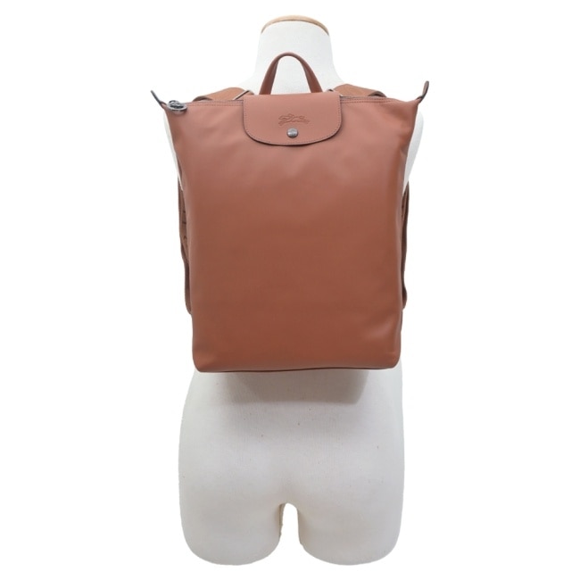 LONGCHAMP LE PLIAGE XTRA系列牛皮後背包(中/白蘭地酒)10287-987-504