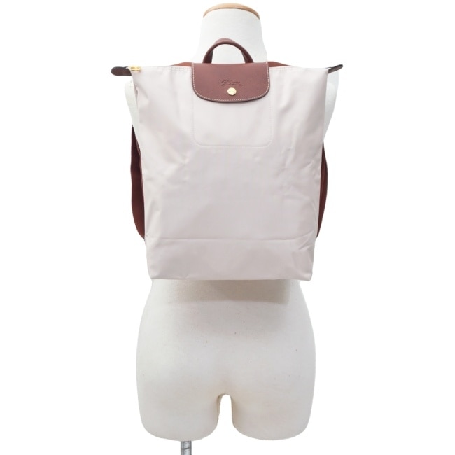 LONGCHAMP LE PLIAGE系列摺疊後背包(中/白紙)10284-089-P71