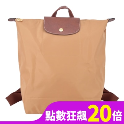 LONGCHAMP LONGCHAMP LE PLIAGE系列摺疊後背包(中/小鹿棕)10284-089-P86