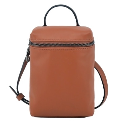 LONGCHAMP LONGCHAMP LE PLIAGE XTRA系列牛皮直式斜背包(迷你/白蘭地酒)10285-987-504
