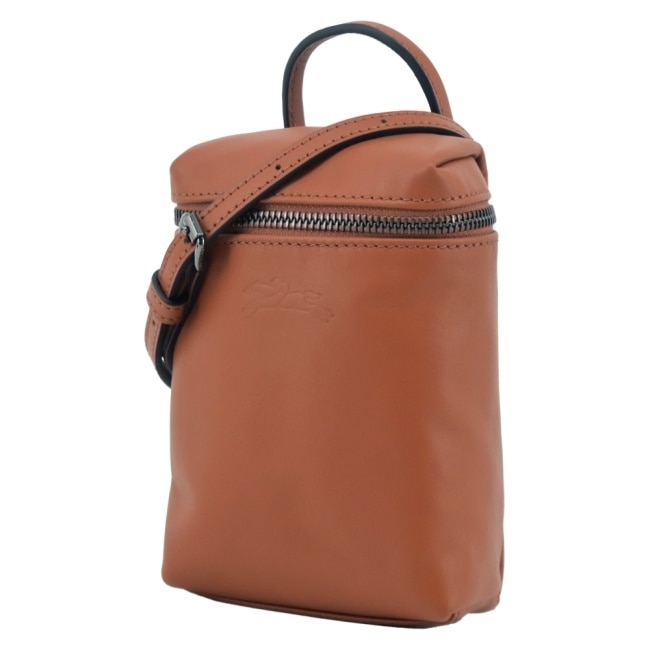 LONGCHAMP LE PLIAGE XTRA系列牛皮直式斜背包(迷你/白蘭地酒)10285-987-504