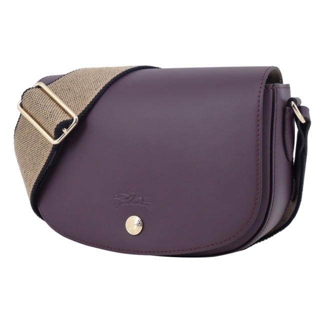 LONGCHAMP EPURE系列滑面牛皮半月型斜背包(小/深紫)10253-HFY-061