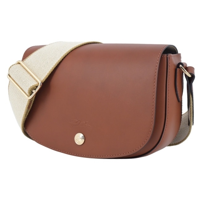 LONGCHAMP EPURE系列滑面牛皮半月型斜背包(小/白蘭地酒)10253-HFY-504