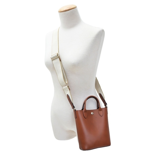 LONGCHAMP EPURE系列滑面牛皮兩用包(迷你/白蘭地酒)10269-HFY-504