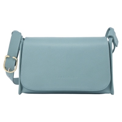 LONGCHAMP LONGCHAMP LE FOULONNE系列牛皮梯形翻蓋斜背包(中/尤加利綠)10297-021-P93