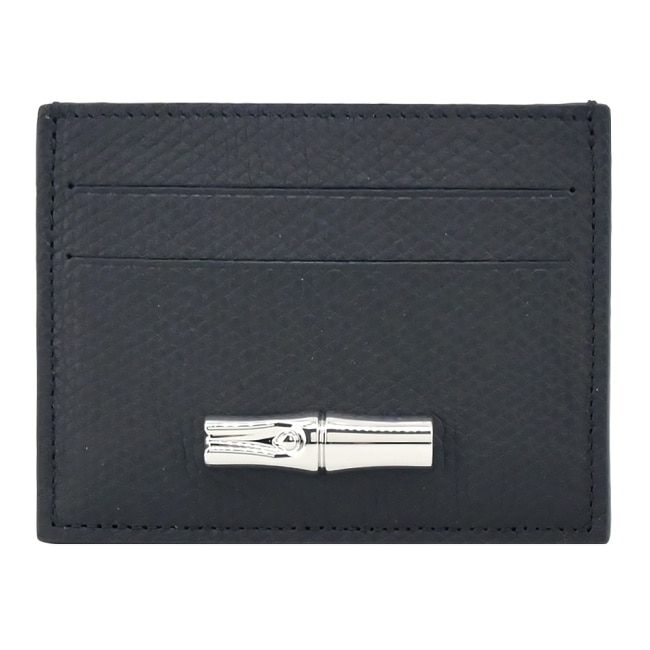 LONGCHAMP LE ROSEAU系列竹節牛皮名片夾(黑)3218-HFP-001