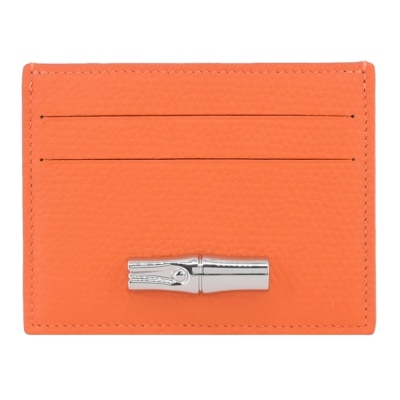 LONGCHAMP LONGCHAMP LE ROSEAU系列竹節牛皮名片夾(柳橙)3218-HFP-017