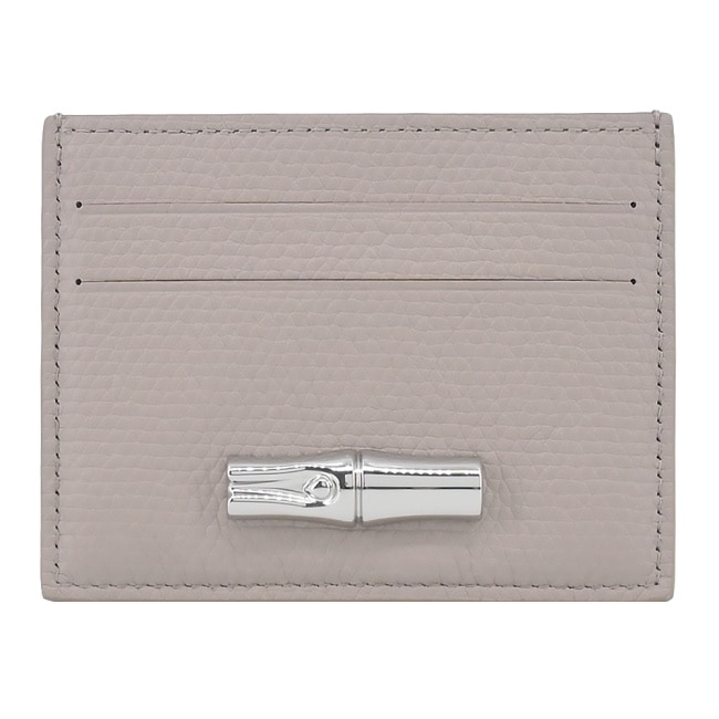 LONGCHAMP LE ROSEAU系列竹節牛皮名片夾(泥褐)3218-HFP-266