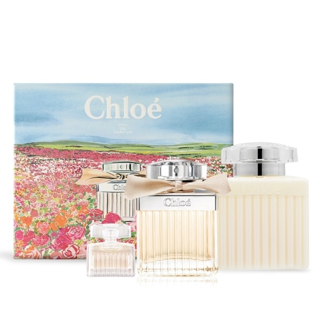 Chloe' 春遊花漾同名典藏禮盒(同名女性淡香精75ml+身體乳100ml+隨行香氛5ml)-國際航空版