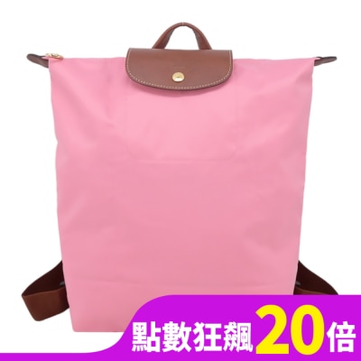 LONGCHAMP LONGCHAMP LE PLIAGE系列摺疊後背包(中/棉花糖粉)10284-089-P92