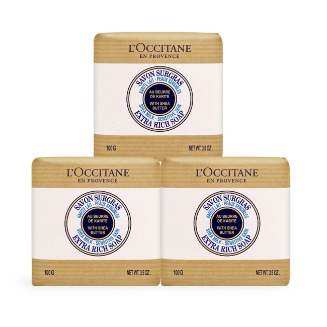 L’OCCITANE 歐舒丹 乳油木牛奶皂(100g)X3-國際航空版