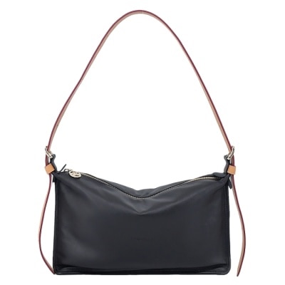LONGCHAMP LONGCHAMP SMOOTHIE系列梅蒂斯羊皮方型斜背包(中/黑)10313-HGP-001