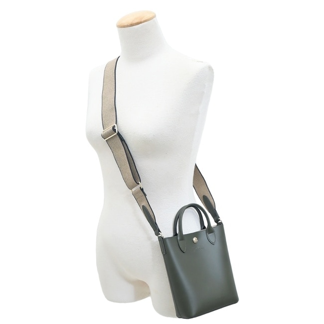 LONGCHAMP EPURE系列滑面牛皮兩用包(迷你/卡其綠)10269-HFY-892