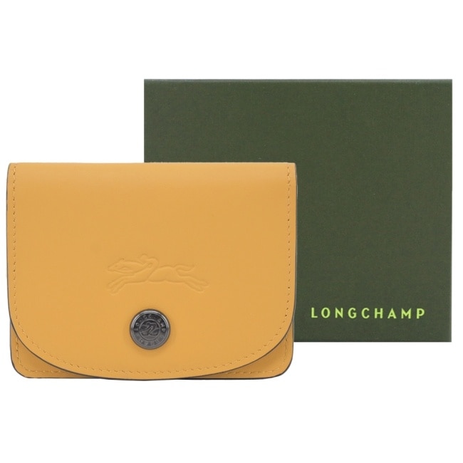 LONGCHAMP LE PLIAGE XTRA系列牛皮翻蓋名片夾(蜜糖)30039-987-117