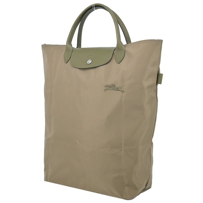 LONGCHAMP LE PLIAGE GREEN系列刺繡手提包(中/朝鮮薊綠)10168-919-M04