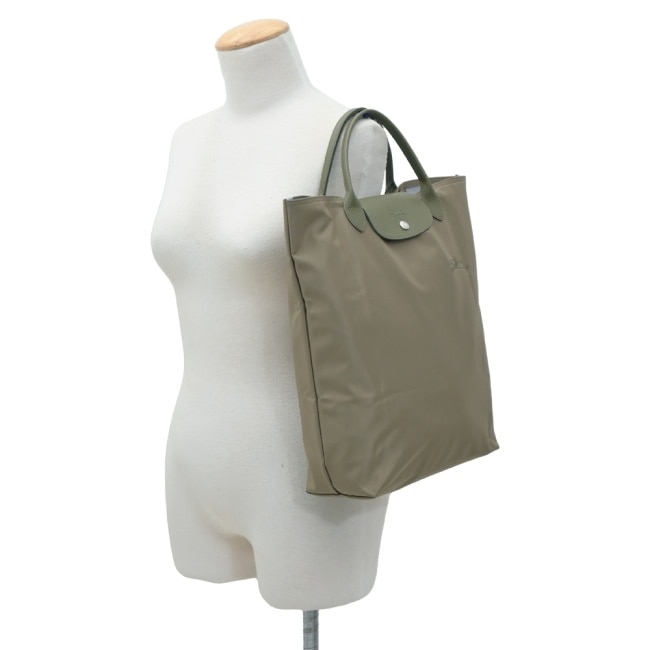 LONGCHAMP LE PLIAGE GREEN系列刺繡手提包(中/朝鮮薊綠)10168-919-M04