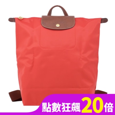 LONGCHAMP LONGCHAMP LE PLIAGE系列摺疊後背包(中/番茄紅)10284-089-P94