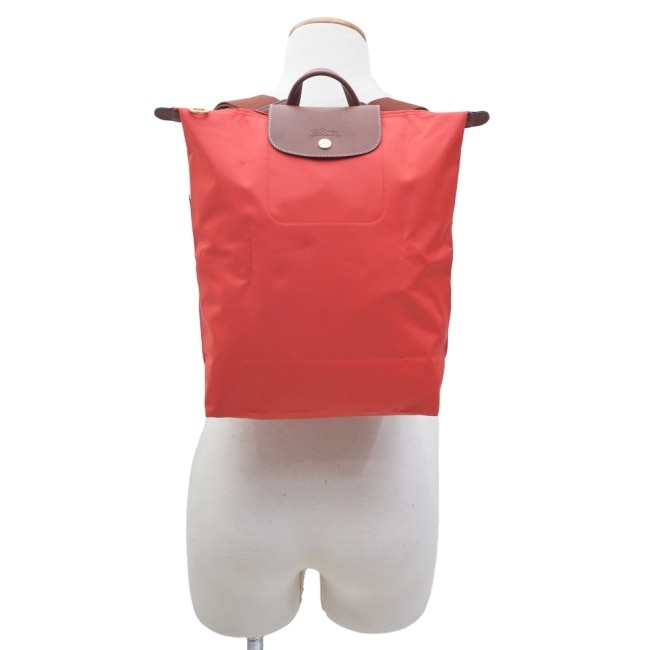 LONGCHAMP LE PLIAGE系列摺疊後背包(中/番茄紅)10284-089-P94