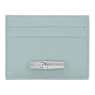 LONGCHAMP LONGCHAMP LE ROSEAU系列竹節牛皮名片夾(青瓷綠)3218-HFP-282