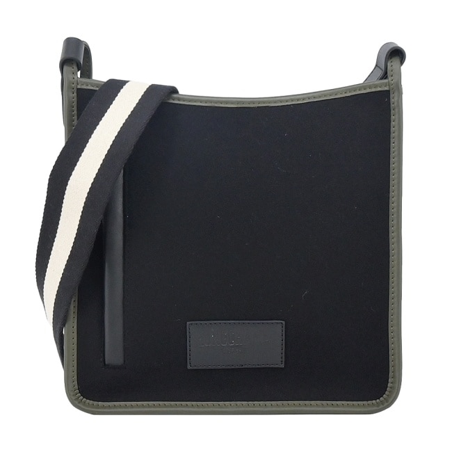 LONGCHAMP LE FOULONNE系列氈製羊毛寬背帶斜背包(小/黑)10275-HFN-001