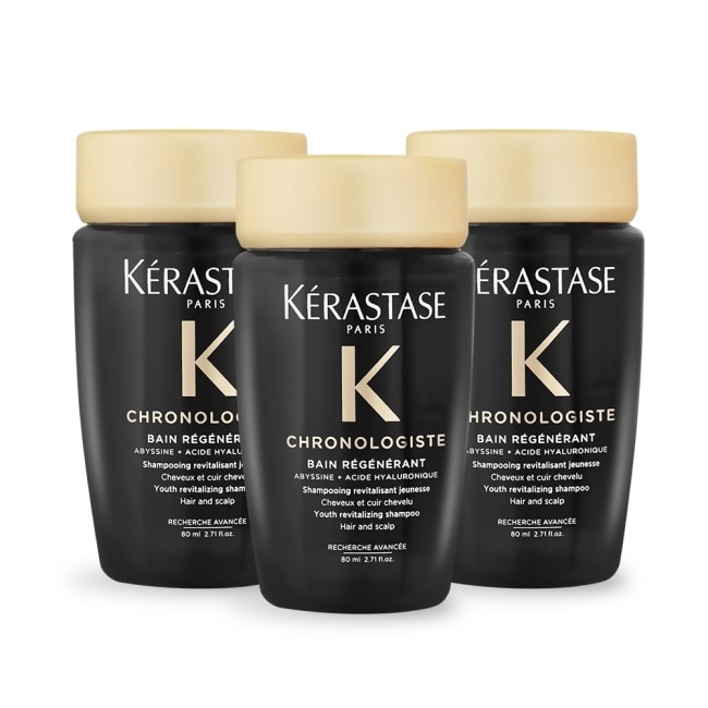 KERASTASE 卡詩 黑鑽極萃逆時淨髮浴(80ml)X3-國際航空版