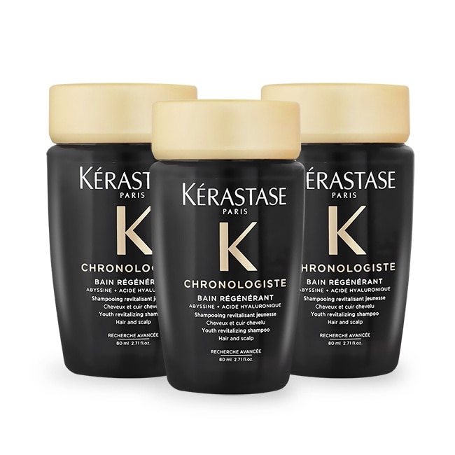 KERASTASE 卡詩 黑鑽極萃逆時淨髮浴(80ml)X3-國際航空版