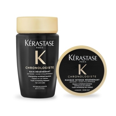 KERASTASE KERASTASE 卡詩 黑鑽極萃逆時超級旅行組[髮浴(80ml)+髮膜(75ml)]-國際航空版