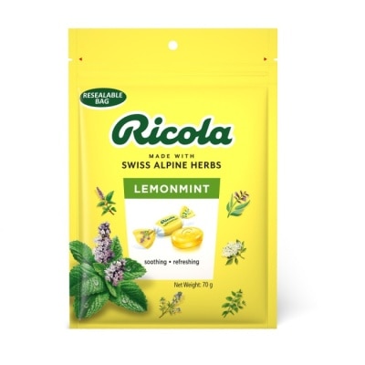 RICOLA利口樂 利口樂瑞士草本喉糖70g-檸檬風味