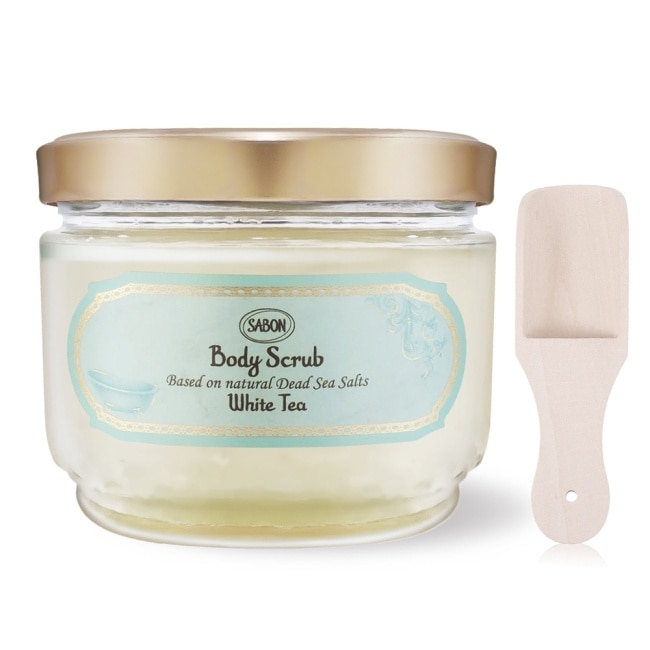 SABON 白茶身體磨砂膏(600g)-新版+歐沛媞 木勺-國際航空版