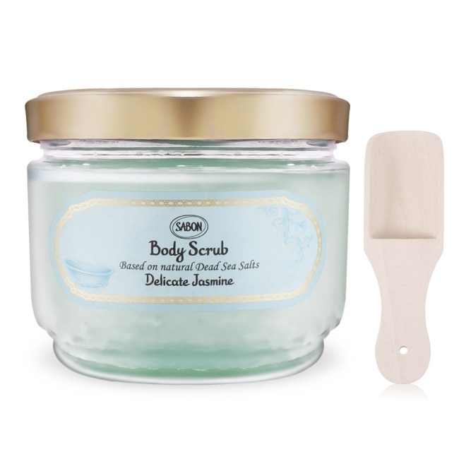 SABON 茉莉花語身體磨砂膏(600g)-新版+歐沛媞 木勺-國際航空版