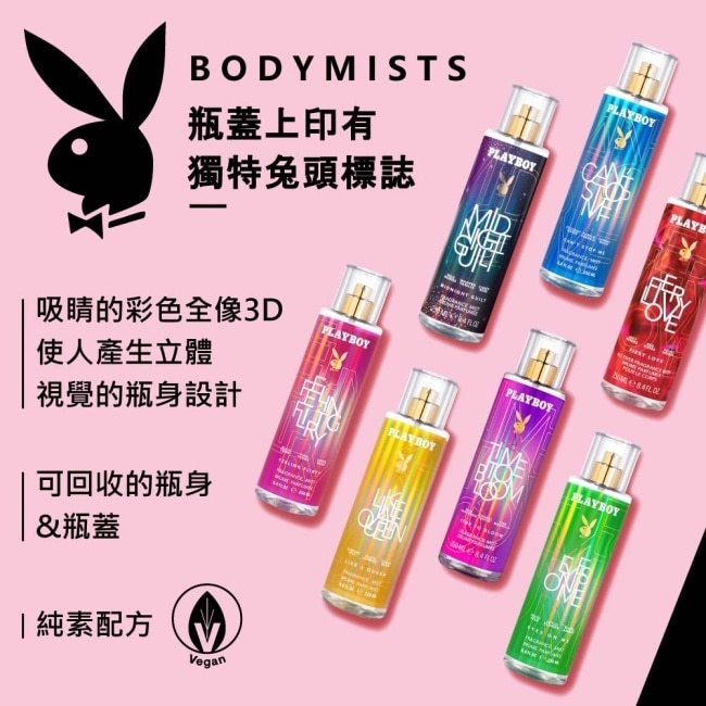 PLAYBOY 熾熱愛情香氛身體噴霧 250ml-2入