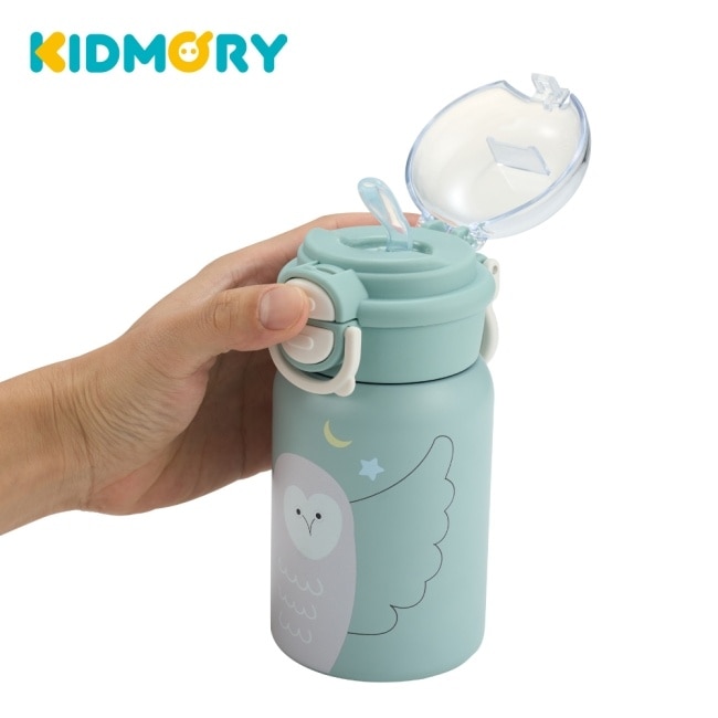 【KIDMORY】有種杯(兒童雙飲不銹鋼保溫杯)-草鴞(綠) KM-152
