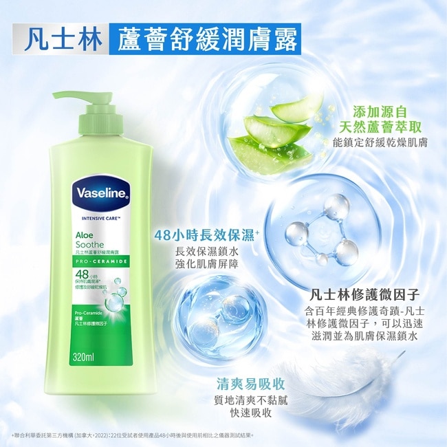 凡士林蘆薈舒緩潤膚露 320ML(身體乳液)