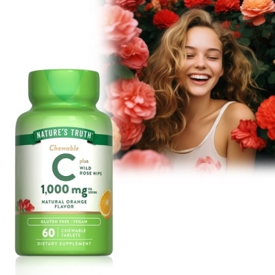 NATURESTRUTH 綠萃淨 美妍維生素C 500mg Plus玫瑰果口含錠(60錠/瓶)