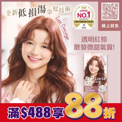 莉婕Liese 莉婕泡沫染髮劑 乾燥玫瑰棕