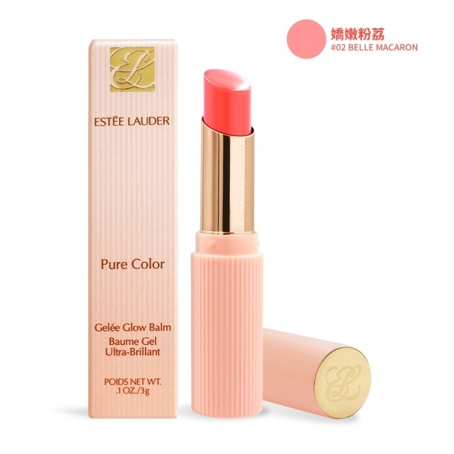 ESTEE LAUDER 雅詩蘭黛 水啵啵琉璃潤唇膏(3g)#02 BELLE MACARON 嬌嫩粉荔-專櫃公司貨